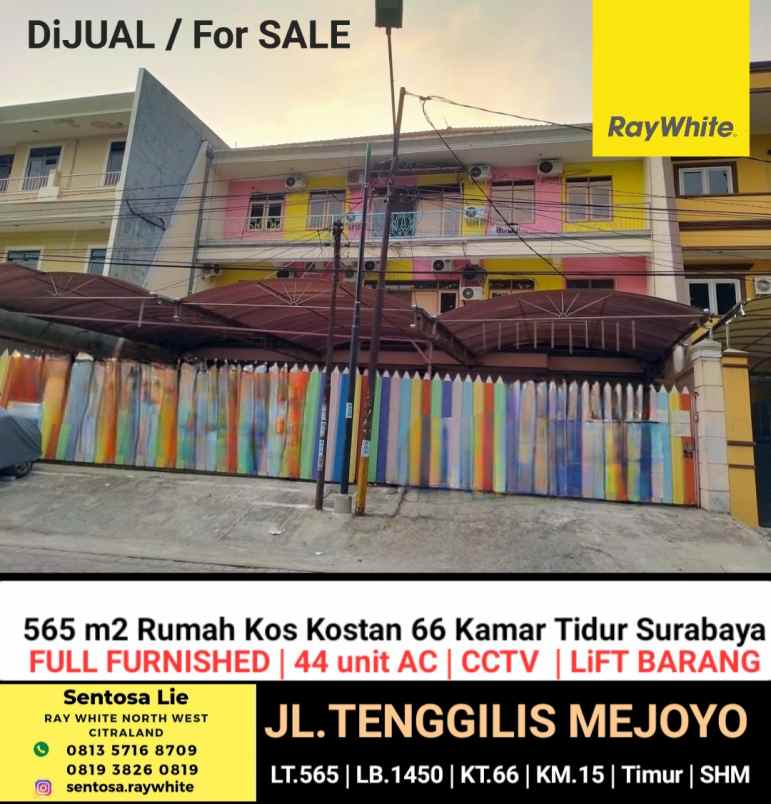 dijual ruko gudang kantor jalan tenggilis mejoyo