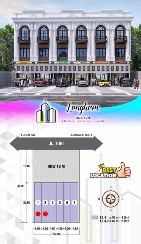 dijual ruko gudang kantor jalan turi sm raja juanda