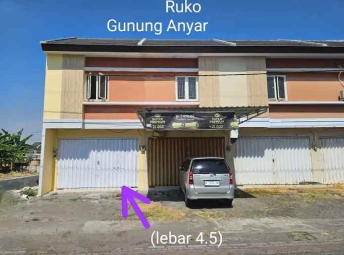 dijual ruko gudang kantor raya gunung anyar