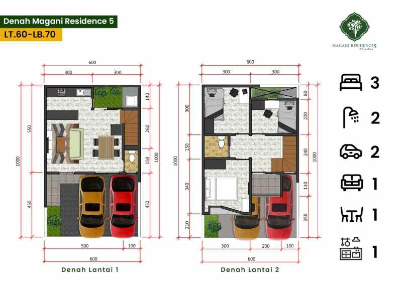 dijual rumah 2 lantai dekat sstasiun rawabuntu