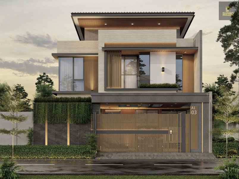 dijual rumah 2 lantai modern kontemporer tropis di bsd