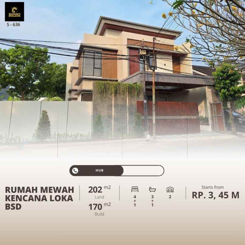 dijual rumah 2 lantai modern kontemporer tropis di bsd