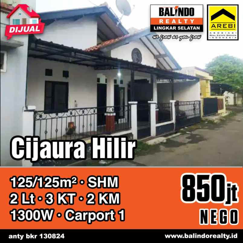 dijual rumah 800 jutaan di cijaura hilir