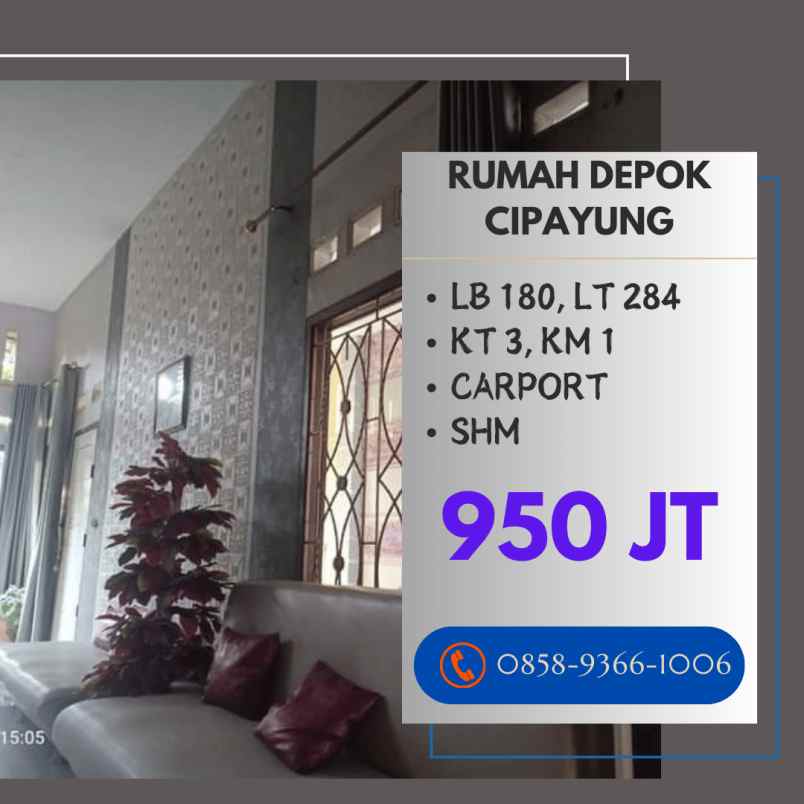 dijual rumah cipayung depok