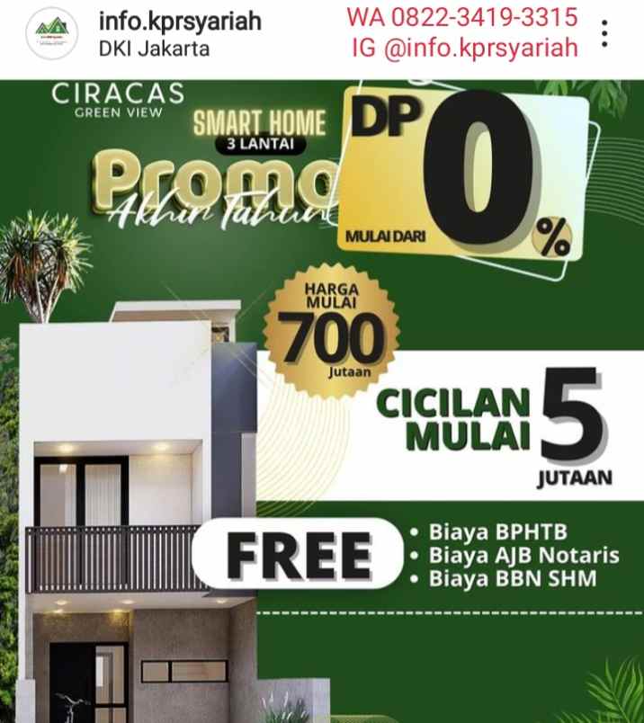 dijual rumah ciracas