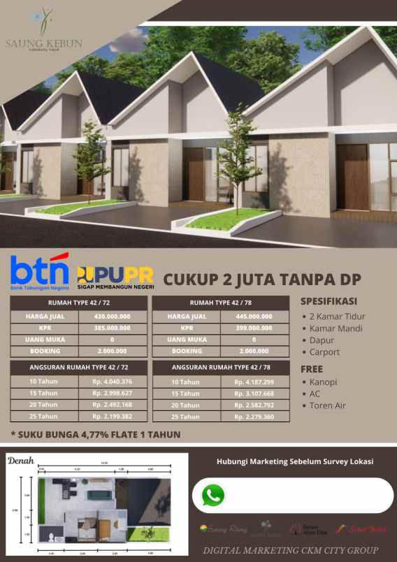 dijual rumah ckm