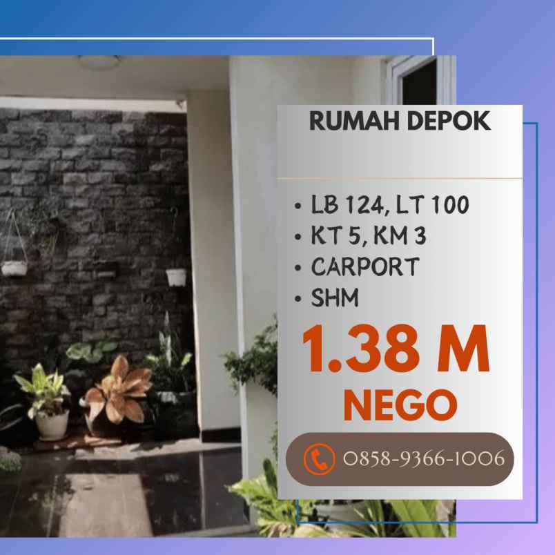 dijual rumah dekat juanda depok