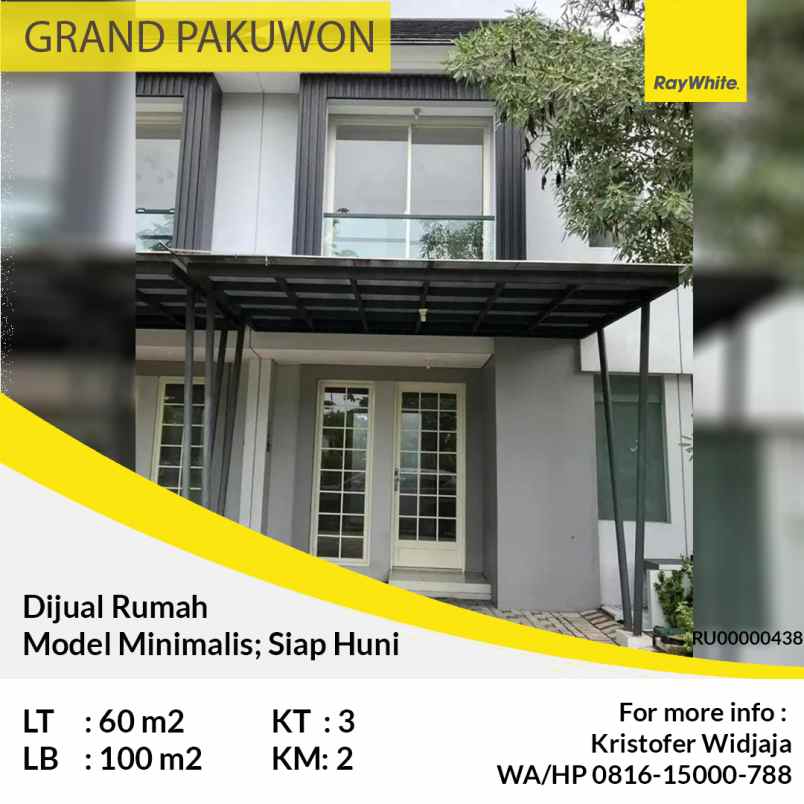 dijual rumah grand pakuwon