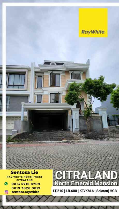 dijual rumah jalan north emerald mansion