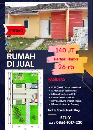 dijual rumah jalan raya cikande