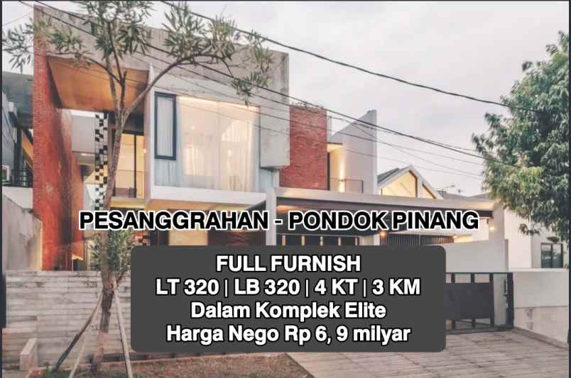 dijual rumah jalan raya pesanggrahan