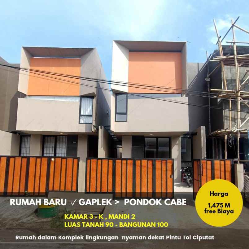 dijual rumah jalan raya pondok cabe ciputat