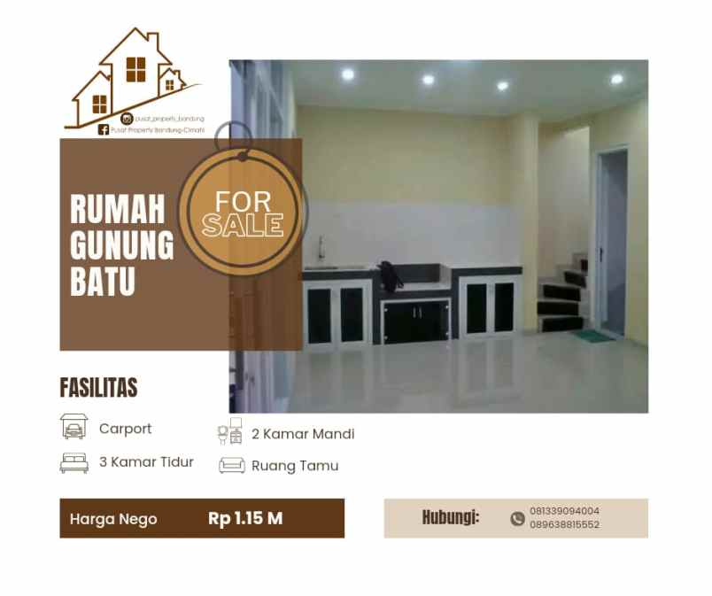 dijual rumah jl gunung batu kel