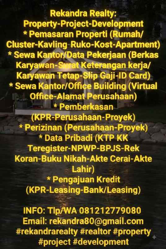dijual rumah jl raya muchtar gg sirsak