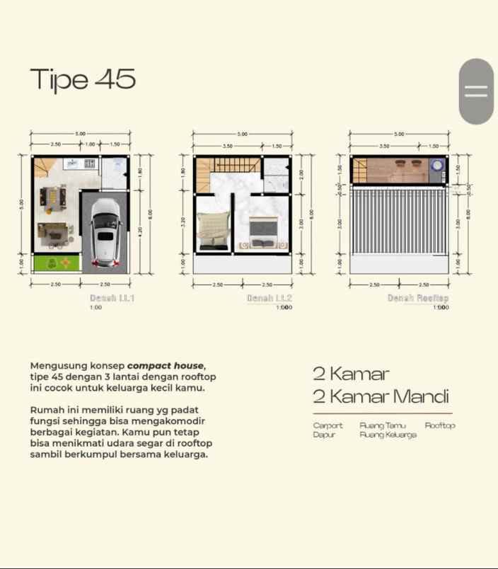 dijual rumah jln depok timur sukmajaya