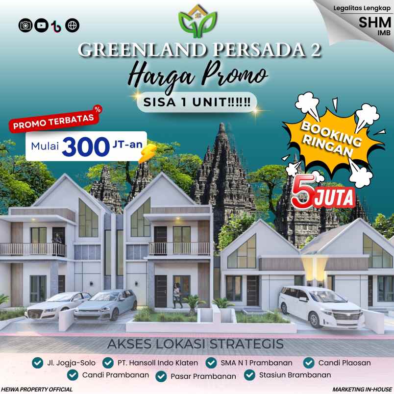 dijual rumah kebondalem lor prambanan