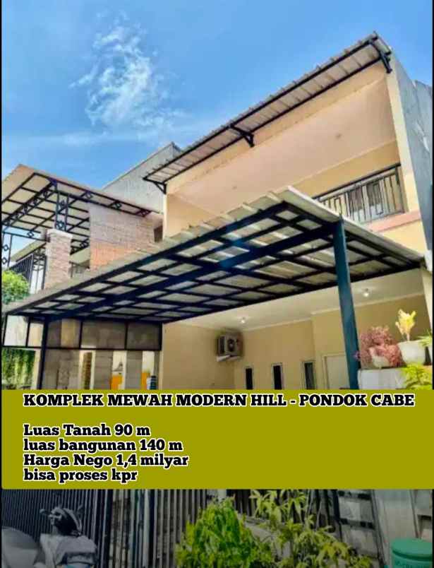 dijual rumah komplek modern hill pondok