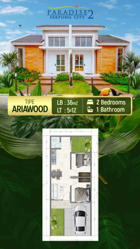 dijual rumah modern 1 lantai di serpong tanpa dp