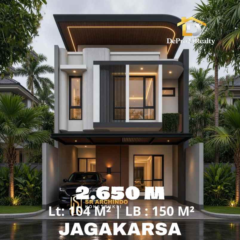 dijual rumah modern kontemporer di jagakarsa