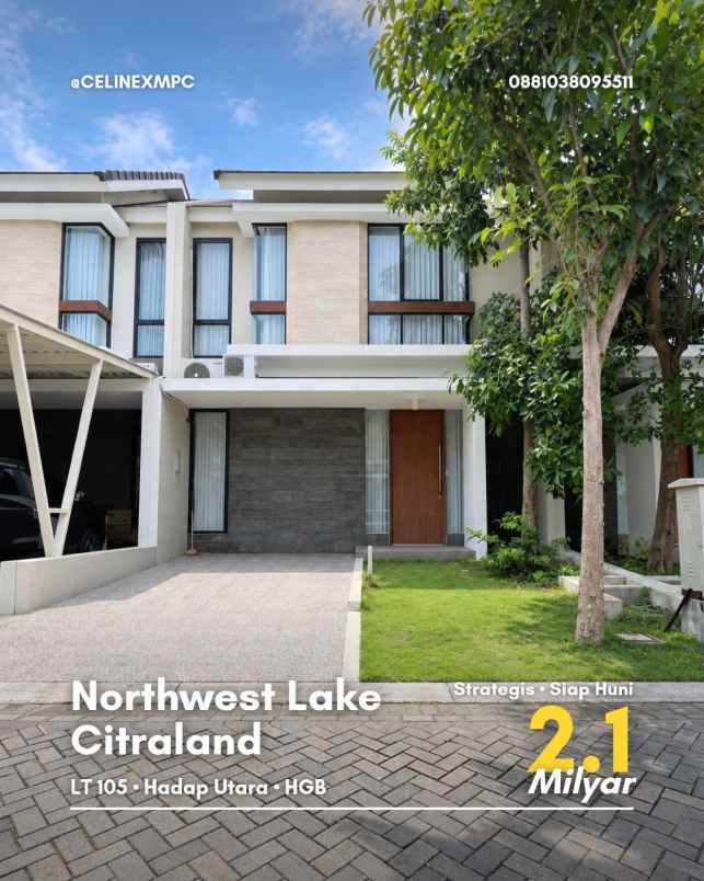 dijual rumah northwest lake citraland