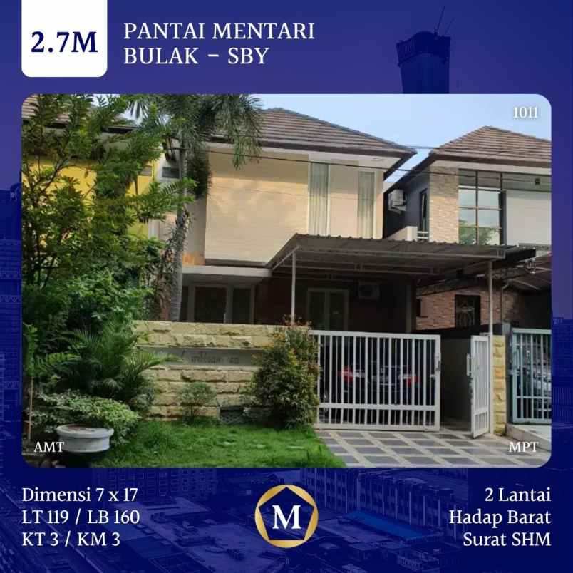 dijual rumah pantai mentari