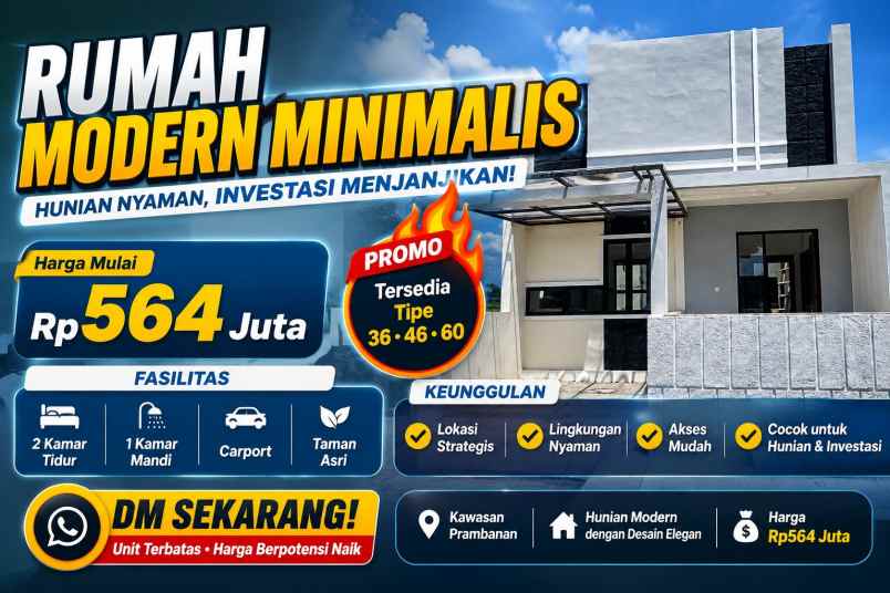 dijual rumah perumahan virendra berbah