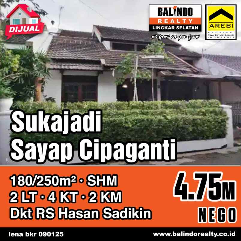 dijual rumah sayap cipaganti