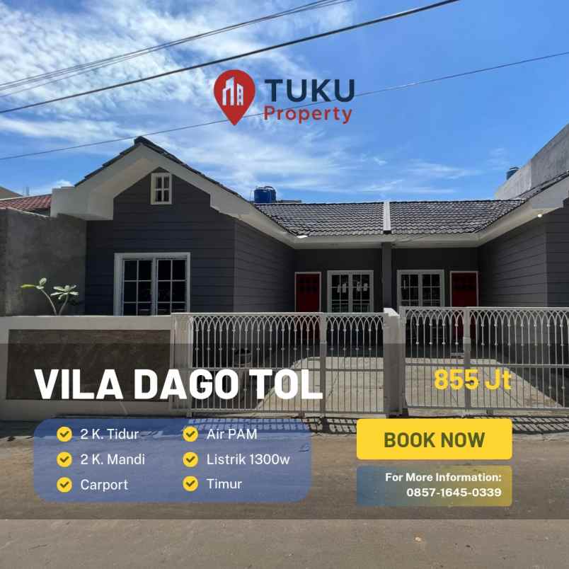 dijual rumah vila dago tol serua ciater