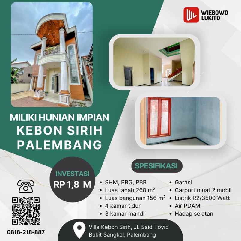 dijual rumah villa kebon sirih jl said