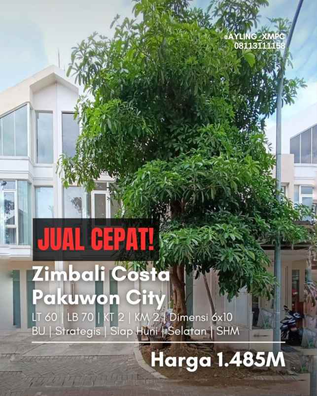 dijual rumah zimbali costa grand island
