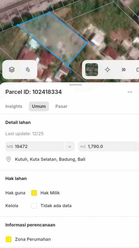 dijual tanah belakang stp kampial