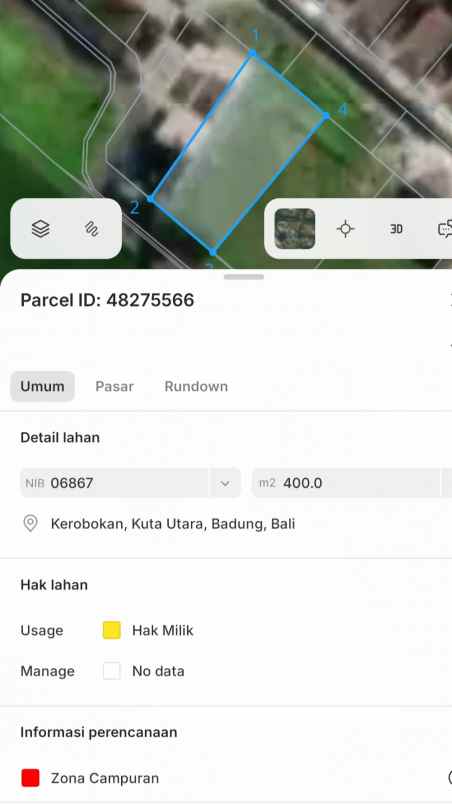 dijual tanah bumbak umalas