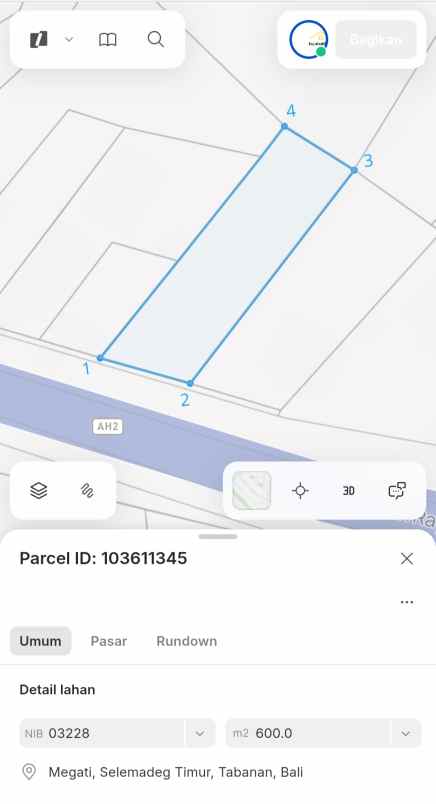 dijual tanah desa bantas kec selemadeg