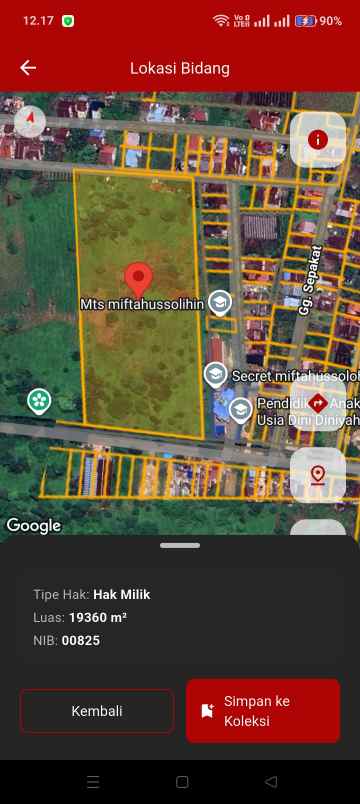 dijual tanah jalan kebangkitan nasional