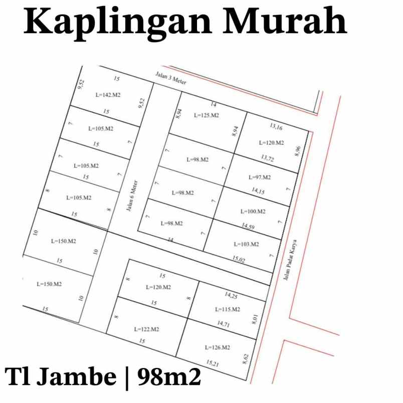 dijual tanah jalan padat karya