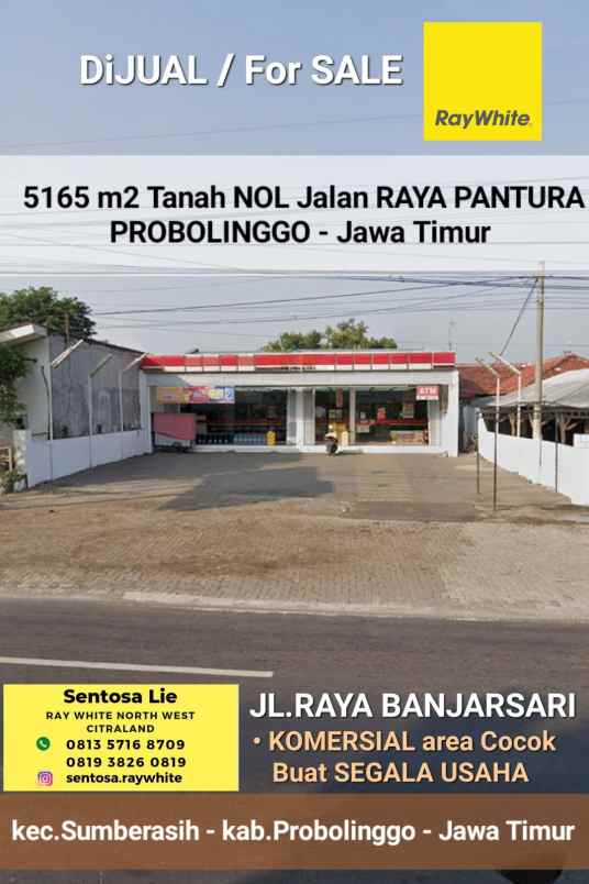 dijual tanah jalan raya banjarsari