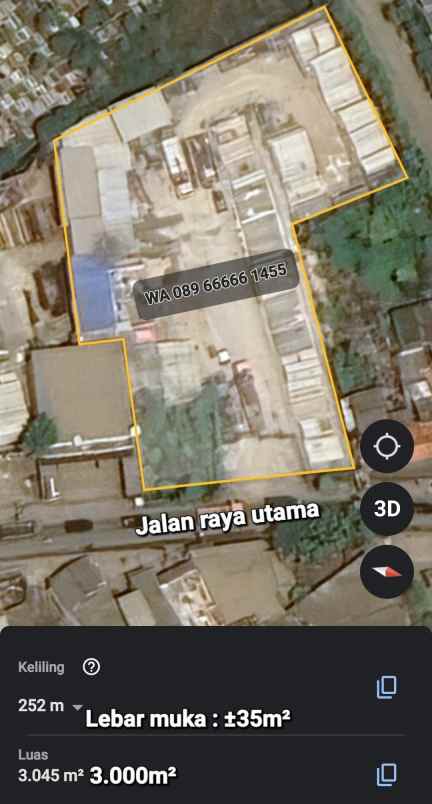 dijual tanah jalan raya dadap kosambi