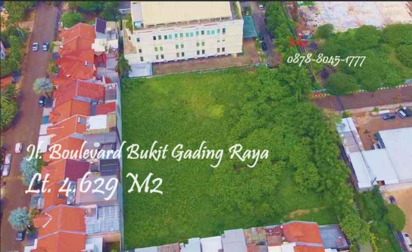 dijual tanah jl boulevard bukit gading raya