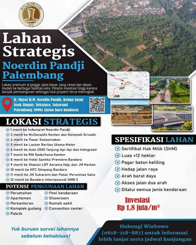 dijual tanah jl h m noerdin pandji 1