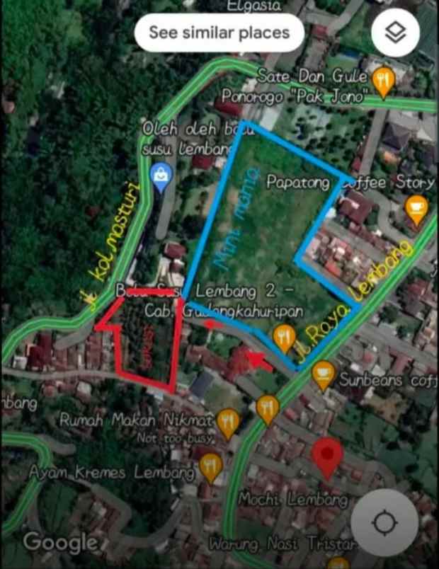 dijual tanah jl kol masturi