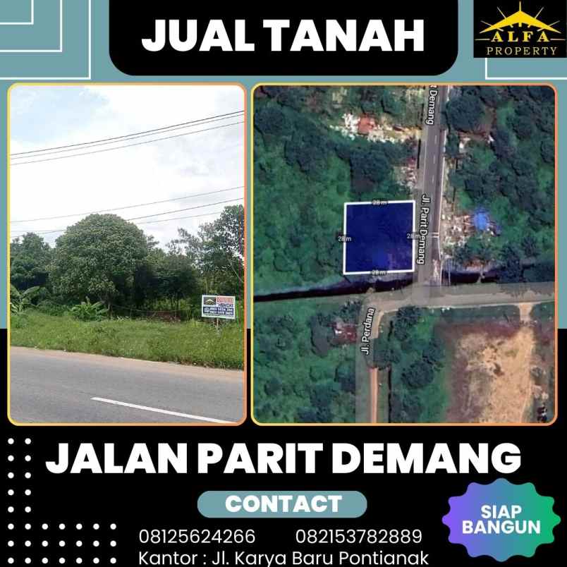 dijual tanah jl parit demang