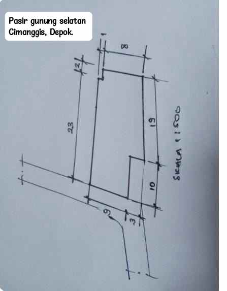 dijual tanah jl pasir gunung selatan