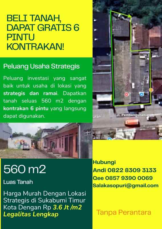 dijual tanah jl pembangunan salakaso