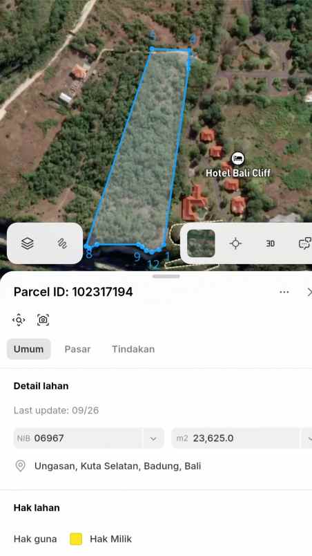 dijual tanah jl pura batu pageh