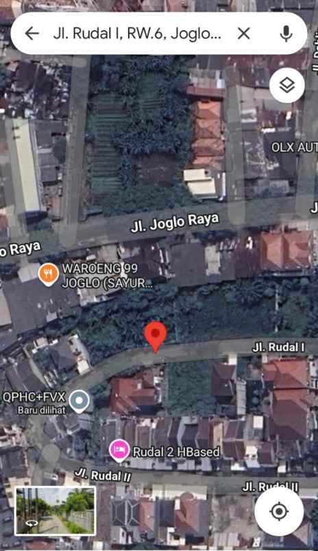 dijual tanah jl rudal joglo