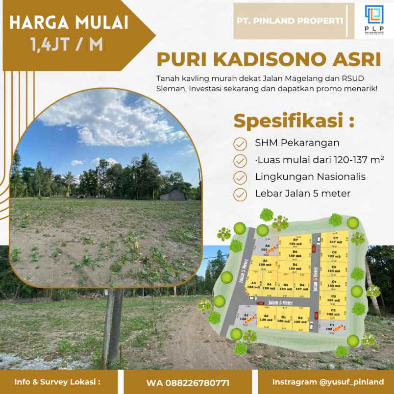 dijual tanah kadisono margorejo tempel