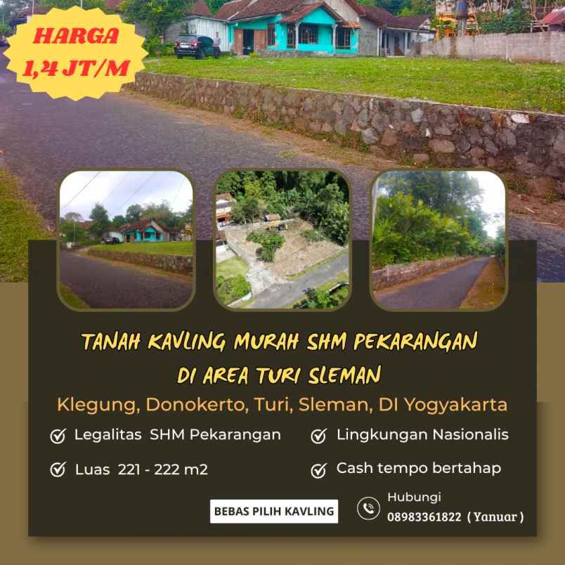 dijual tanah klegung donokerto turi