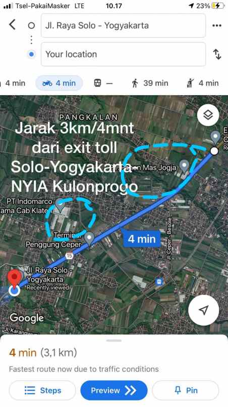 dijual tanah komersial luas 1 1 ha jl solo jogja