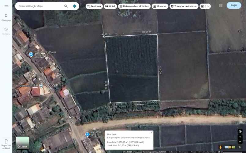 dijual tanah kp cabang empat hurip jaya
