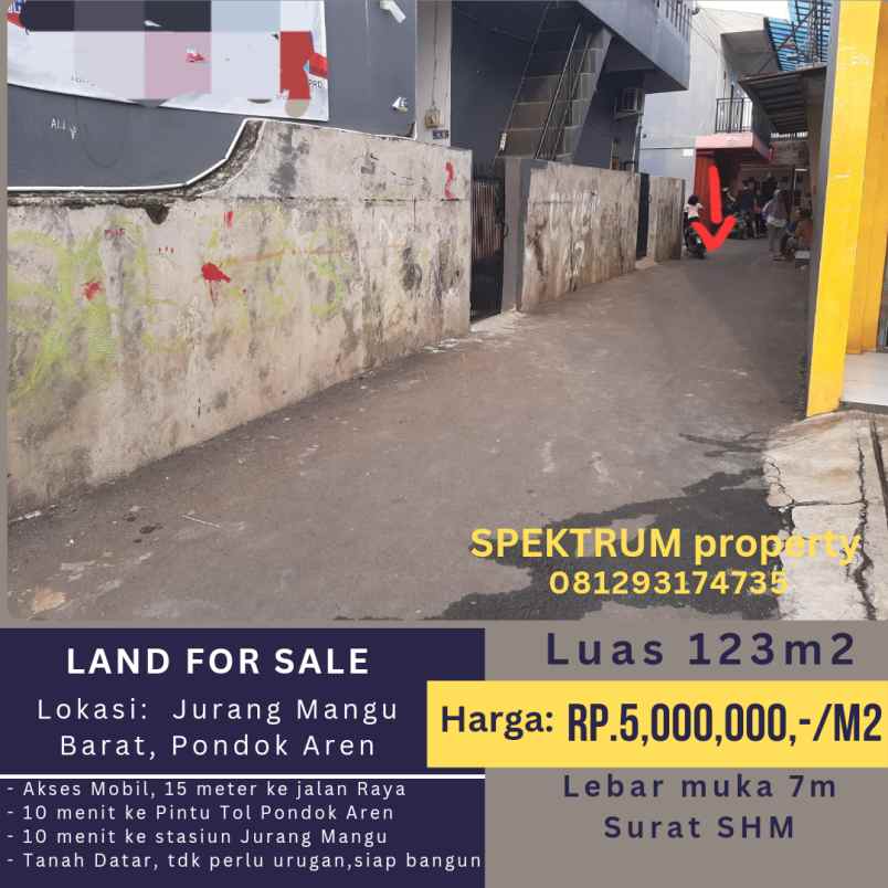 dijual tanah pondok benda pamulang